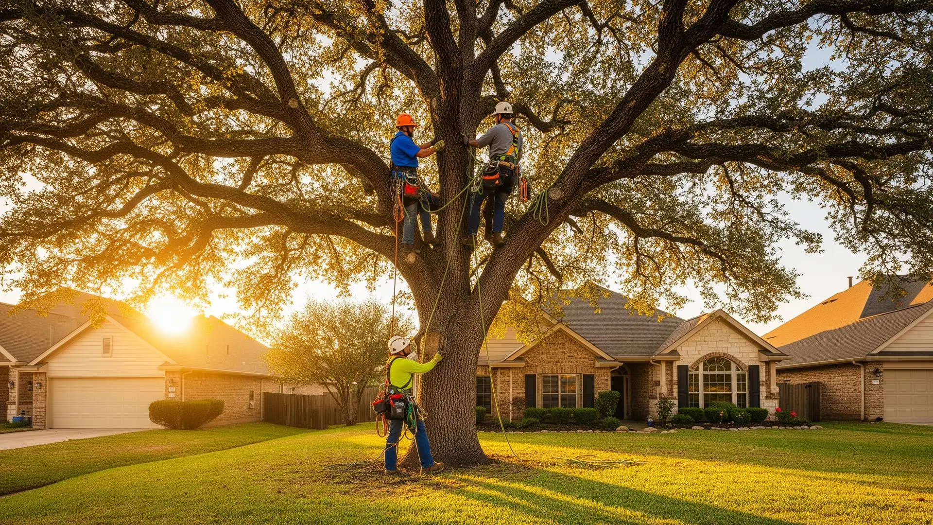 Professional tree service crew working in San Angelo, TX